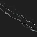 Abstract Design of Silver Metallic Wires Curved and Twisted on Black Background