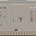 Elegant White Wardrobe Design With Glass Doors Display Shelves And Decorative Trim