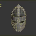 Knight Character Helmet With Spiked Top Riveted Design And Metallic Texture Surface