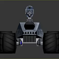 Rugged Terrain Navigation With Sci Fi Off Road Vehicle Large Tires Blue Accents