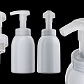 White Plastic Pump Bottles as Essential Bathroom Accessories for Liquid Dispensing 3d model