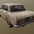 Vintage Old Sedan Car With Rusty Weathered Body And Classic Retro Design