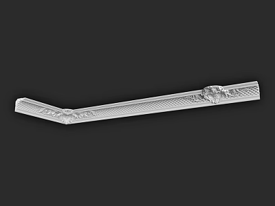 Industrial Elongated Mechanical Component With Textured Surface And Structural Design 3d model