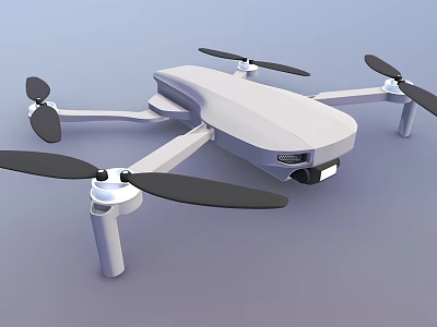 White Aerial Drone With Four Propellers And Camera For Aerial Photography 3d model