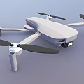 White Aerial Drone With Four Propellers And Camera For Aerial Photography 3d model