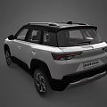 White Suzuki Brezza Compact SUV With Modern Exterior Design And Front View
