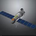Advanced Satellite Equipment Featuring Blue Solar Panels And Silver Body Module 3d model