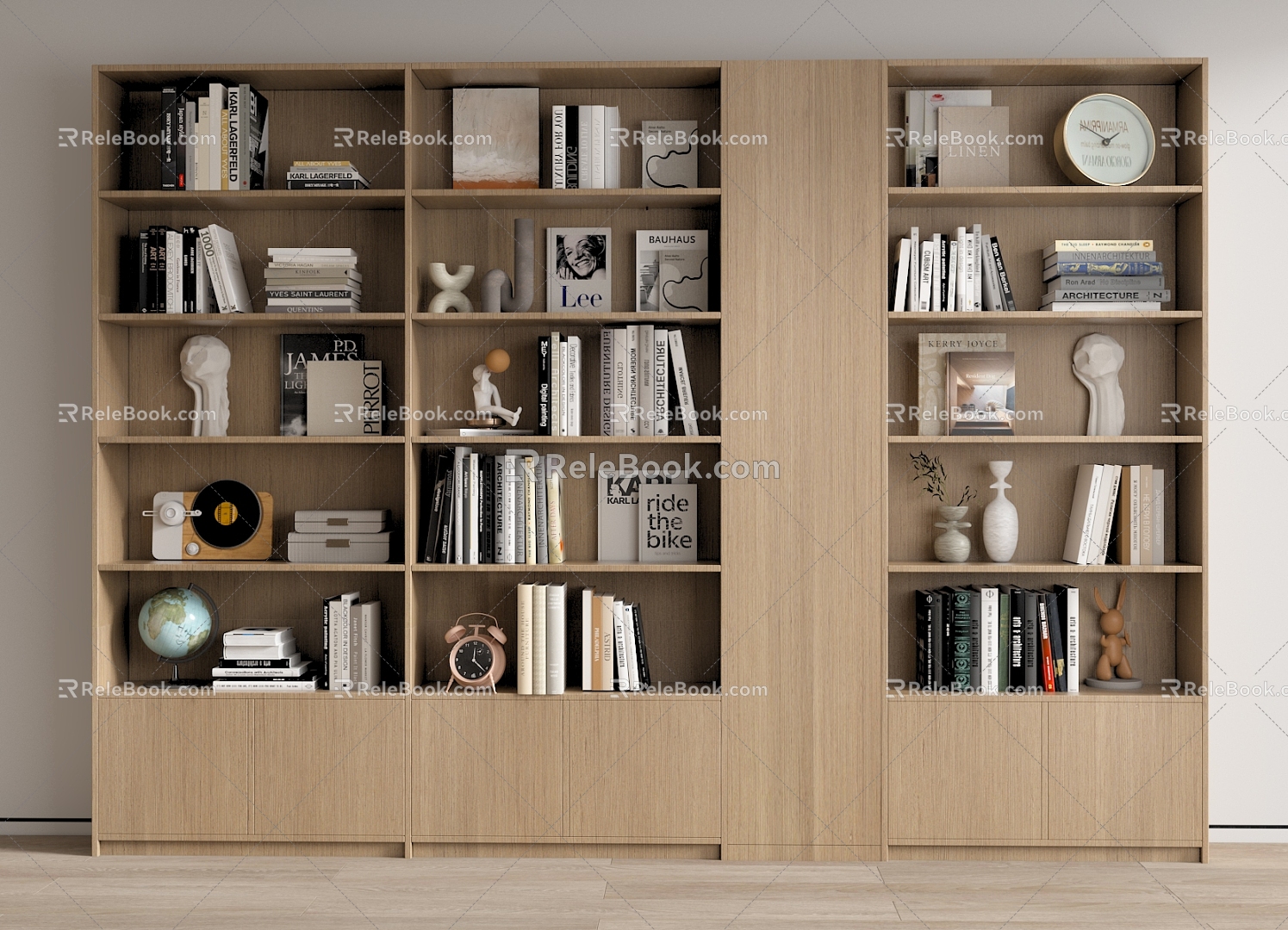 Bookcase Books Bookshelf Ornaments Book Decorative Cabinet 3d model