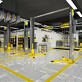 4S Auto Shop Service Area With Car Lifts Repair Equipment And Clean Floor