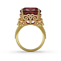 Exquisite Ruby Statement Ring With Large Red Gemstone Gold Setting And Diamond Accents