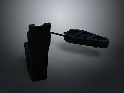 Practical Black Wall Mounted Household Supplies Hook With Sturdy Design For Home Organization 3d model