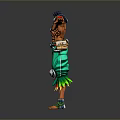Muscular Man With Green Pants Metal Armor And Red Wristbands Arms Outstretched