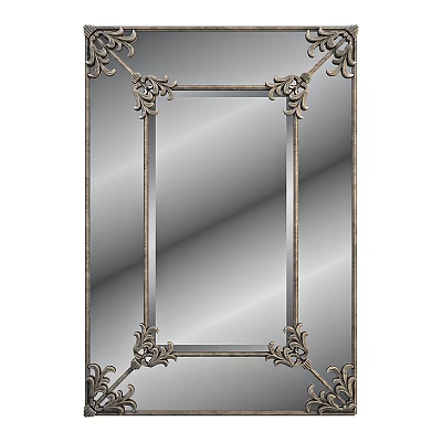 Ornate Vintage Style Wall Mirror With Intricate Carved Frame Details 3d model
