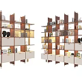 Stylish Modern Bookcase With Wooden Frame White Shelves Books And Decorative Items