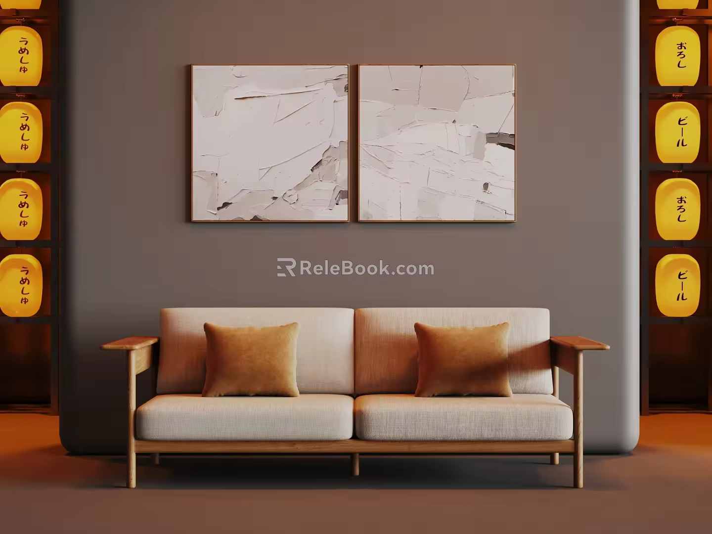 modern double sofa 3d model