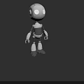 3D Cartoon Robot Character With Round Head Big Eyes And Simple Limbs
