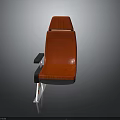 Modern Red Upholstered Chair Design With Black Armrests And Metal Frame