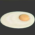 Sunny Side Up Fried Egg With Golden Yolk On White Plate