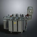 Heavy Duty Industrial Power Transformer With Coils Cooling Fins And Control Panel