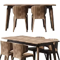 Modern Wooden Dining Table Set With Sturdy Chairs And Smooth Tabletop
