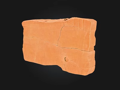 Orange Stone Wood Exhibiting Natural Surface Cracks and Small Holes with Textured Appearance 3d model