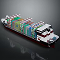 3D Rendering Of A Container Ship Loaded With Colorful Containers
