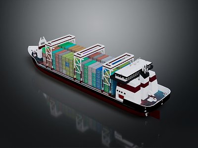 Modern Cargo Ship Large Cargo Ship Small Cargo Ship 3d model