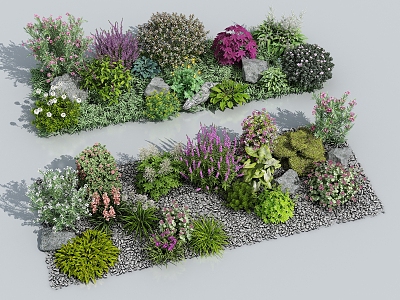 Flowers and flowers combination shrub landscape green plants flowers outdoor flowers greening flower plant combination model