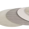 Stacked Round Rugs With Neutral Tones Woven Textured Patterns For Home Decor