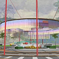 Rotating Colored Scales Corridor Gazebo 3d model