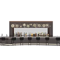 Modern Bar Chair Combination Bar Counter 3d model