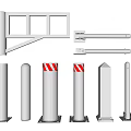 Modern Protective Column Metal Railing Guardrail Car Retaining Column Roadblock 3d model