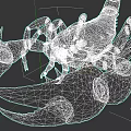 3D Rendered Lobster With Large Claws Striped Pattern Spotted Details And Red Accents
