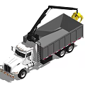 Self-loading truck bucket truck 3d model