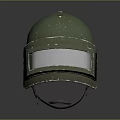 Durable Green Protective Helmet With Transparent Face Shield And Side Emblem 3d model
