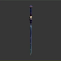 Colorful Fantasy Sword With Blue Purple Gradient And Decorative Hilt Design
