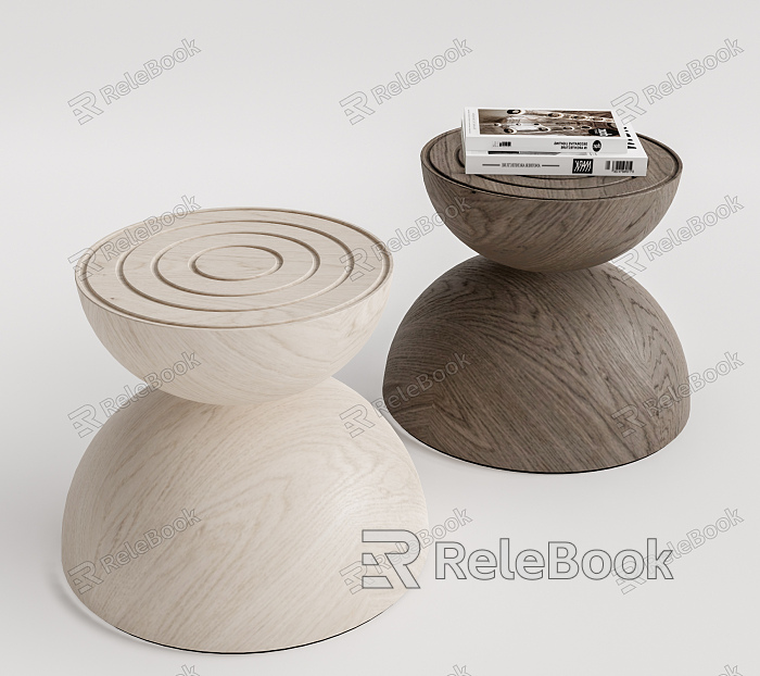 Modern Round Table Log Low Stool Corner Table model