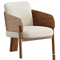 Modern Green Upholstered Accent Chair With Wooden Armrests And Walnut Wood Legs