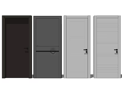 Modern swing door interior door single door swing door sliding door 3d model