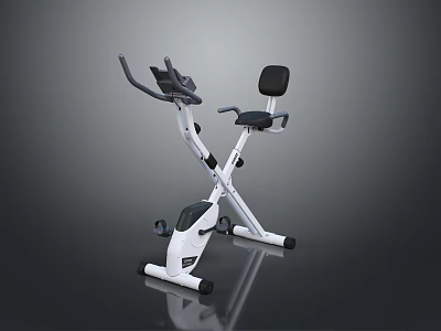 Modern White And Black Exercise Bike Sports Equipment With Stable Structure For Home Fitness Training 3d model