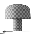Modern Table Lamp With White Dome Lampshade And Black Cylindrical Base Design