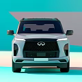 White Infiniti SUV with Black Roof Modern Exterior and Black Alloy Wheels