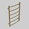 Gold Curved Multi Layer Bathroom Towel Rack as Essential Bathroom Accessory