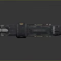 Futuristic Heavy Weapon Design With Black Body Gold Accents Skull Emblem And Eagle Insignia