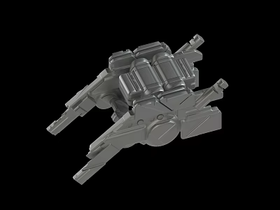 Industrial Gray Mechanical Part With Complex Structure And 3D Design 3d model