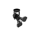 Black Modern Downlight Spotlight Fixture With Adjustable Barn Doors And Filament Bulb