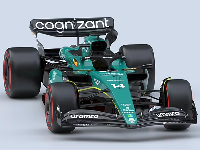 Green Cognizant Dromco 14 Racing Car Exterior Design And Body Features 3d model