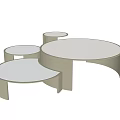 Modern Composite Coffee Table Design With Circular Glass Top And Metal Frame