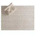 Modern Square Rug With Herringbone Pattern Light Beige Color And Soft Cushion 3d model