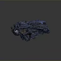 Natural Blue Crystalline Stone Formation With Textured Surface And Shiny Luster